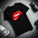 T-shirt Lèvre noir RoyalBandana
